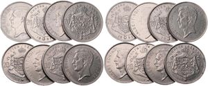 Belgium, Kingdom, Albert I, Good lot with 8 nickel 20 Francs coins, mixed dates in various grades... 